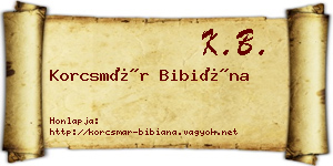 Korcsmár Bibiána névjegykártya